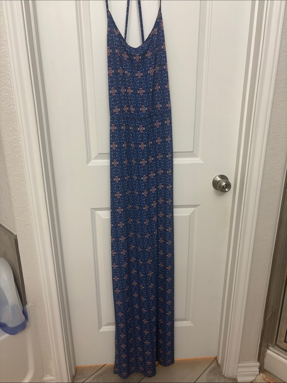 BCBGeneration Blue Printed Maxi Dress